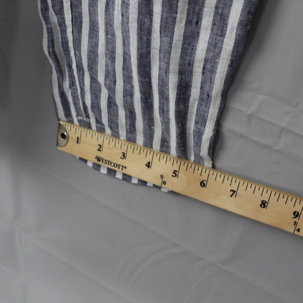 CP Shades Pants Womens XS Linen Striped White Blue Quiet Luxury Old Money Retro - Picture 9 of 11